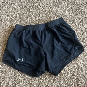 black under armour running shorts. size small